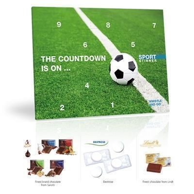 Picture of PERSONALISED LINDT CHOCOLATE FOOTBALL COUNTDOWN CALENDAR