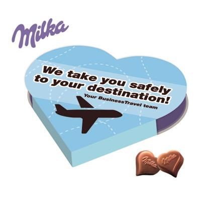 Picture of PERSONALISED MILKA HEART SHAPE CHOCOLATE GIFT BOX.