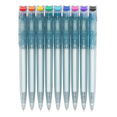Picture of GREEN & GOOD LITANI BOTTLE PEN CLEAR TRANSPARENT BLUE.