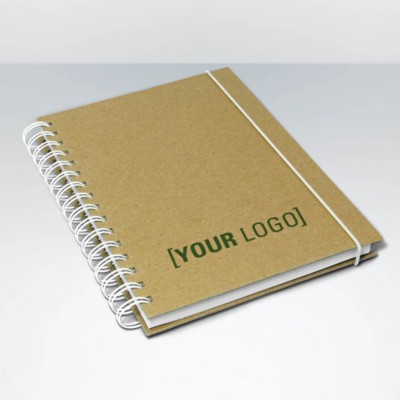 Picture of GREEN & GOOD RECYCLED A5 HARDBACK NATURAL SPIRAL WIRO BOUND NOTE BOOK.