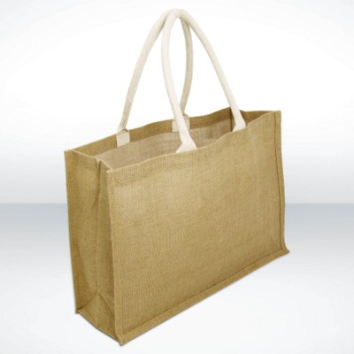 Picture of GREEN & GOOD YORK JUTE LARGE LANDSCAPE BAG TOTE BAG FOR LIFE in Biscuit Colour.