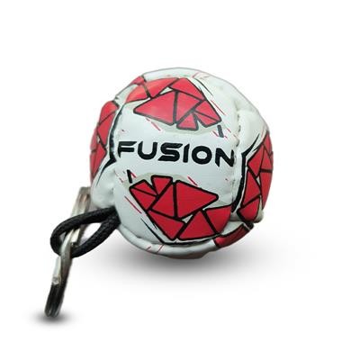 Picture of PVC MINI FOOTBALL KEYRING in White.