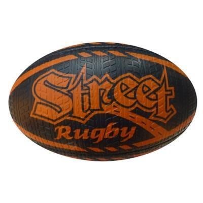 Picture of SIZE 5 RUBBER TYRE EFFECT RUGBY BALL.