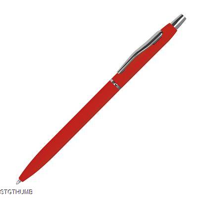 Picture of RUBBER COATED BALL PEN in Red.