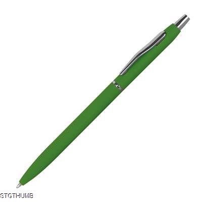 Picture of RUBBER COATED BALL PEN in Green.