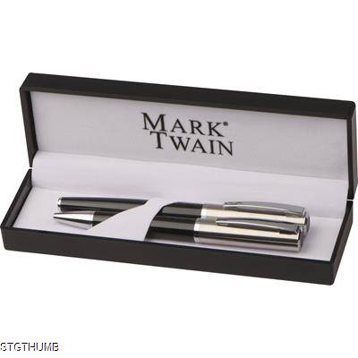Picture of MARK TWAIN WRITING SET with Ball Pen & Rollerball Pen in Black