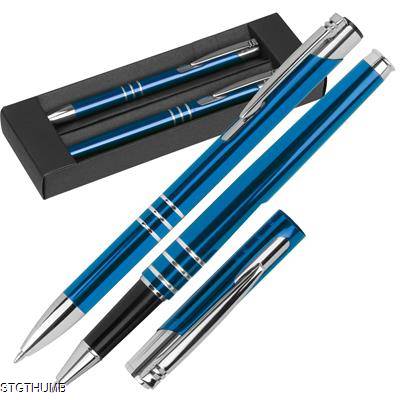 Picture of WRITING SET with Ball Pen & Rollerball Pen in Blue.