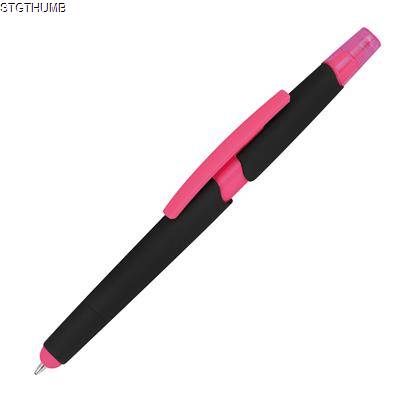 Picture of PLASTIC BALL PEN with Highlighter & Touch Function.