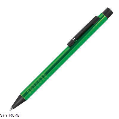 Picture of RETRACTABLE BALL PEN MADE OF METAL in Green.