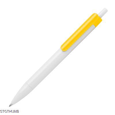 Picture of BALL PEN with Colored Clip in Yellow.