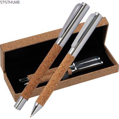 Picture of CORK WRITING SET in Brown