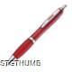Picture of CLEAR TRANSPARENT BALL PEN with Rubber Grip in Burgundy