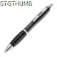 Picture of CLEAR TRANSPARENT BALL PEN with Rubber Grip in Black