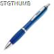 Picture of CLEAR TRANSPARENT BALL PEN with Rubber Grip in Blue