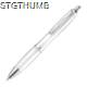 Picture of CLEAR TRANSPARENT BALL PEN with Rubber Grip in White