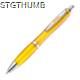 Picture of CLEAR TRANSPARENT BALL PEN with Rubber Grip in Yellow