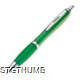 Picture of CLEAR TRANSPARENT BALL PEN with Rubber Grip in Green