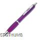 Picture of CLEAR TRANSPARENT BALL PEN with Rubber Grip in Violet