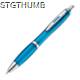 Picture of CLEAR TRANSPARENT BALL PEN with Rubber Grip in Light Blue