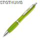 Picture of CLEAR TRANSPARENT BALL PEN with Rubber Grip in Apple Green