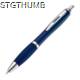 Picture of CLEAR TRANSPARENT BALL PEN with Rubber Grip in Dark Blue
