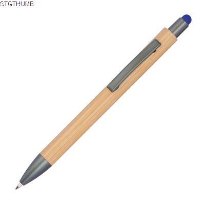 Picture of BALL PEN with Bamboo Coating in Blue.