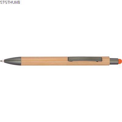 Picture of BALL PEN with Bamboo Coating in Orange