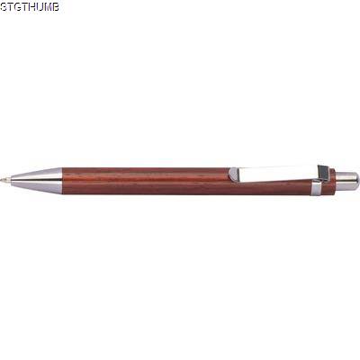 Picture of WOOD BALL PEN in Brown.