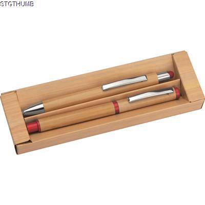 Picture of BAMBOO WRITING SET in Red.
