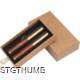 Picture of WRITING SET BRASS AND WOOD in Brown