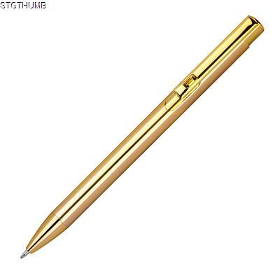 Picture of ALUMINIUM PUSH PEN, SHINY METALIC in Gold.