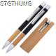 Picture of ALUMINIUM WRTING SET with Pen & Pencil with Bamboo Gripzone in Black