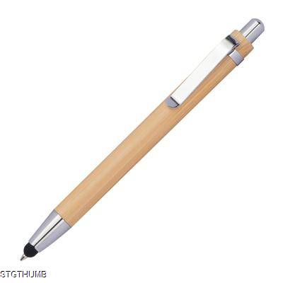 Picture of BAMBOO BALL PEN with Touch Function in Beige.