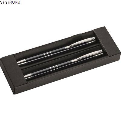 Picture of METAL PEN & PENCIL SET in Black