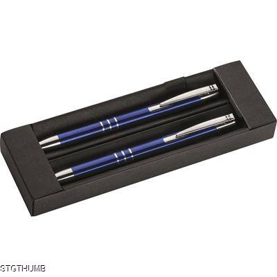 Picture of METAL PEN & PENCIL SET in Blue