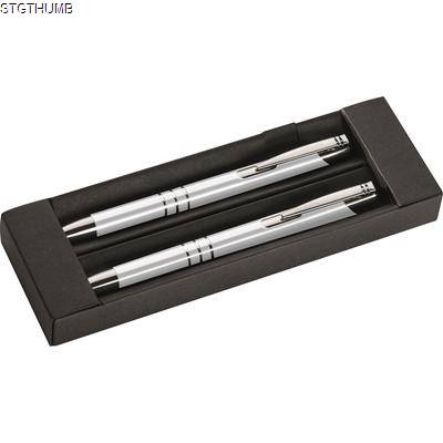 Picture of METAL PEN & PENCIL SET in White