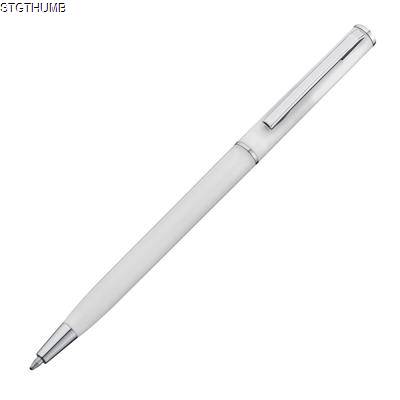 Picture of SLIME LINE PLASTIC BALL PEN in White