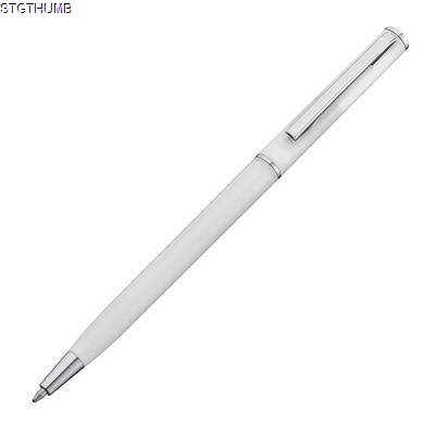 Picture of SLIME LINE PLASTIC BALL PEN in White.