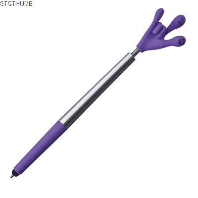 Picture of SMILE HANDBALL PEN in Violet.