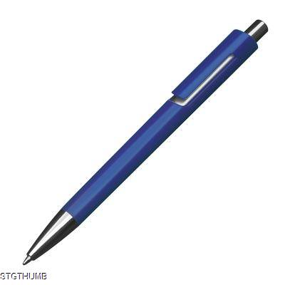Picture of COLOURFUL PLASTIC BALL PEN in Blue.