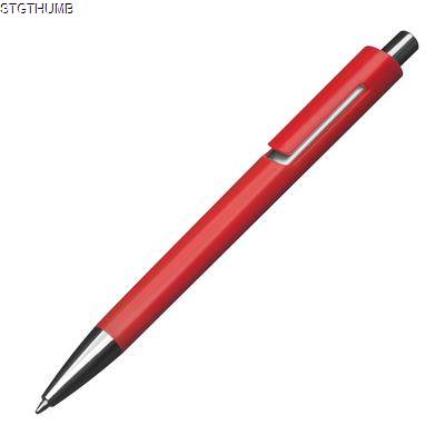 Picture of COLOURFUL PLASTIC BALL PEN in Red.