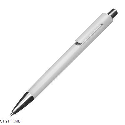 Picture of COLOURFUL PLASTIC BALL PEN in White.