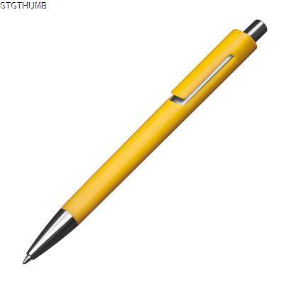 Picture of COLOURFUL PLASTIC BALL PEN in Yellow.