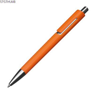 Picture of COLOURFUL PLASTIC BALL PEN in Orange.