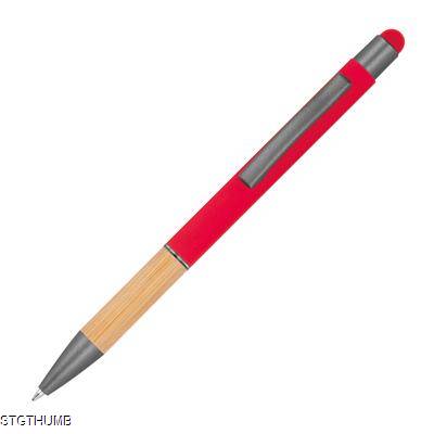 Picture of BALL PEN with Bamboo Grip Zone in Red.