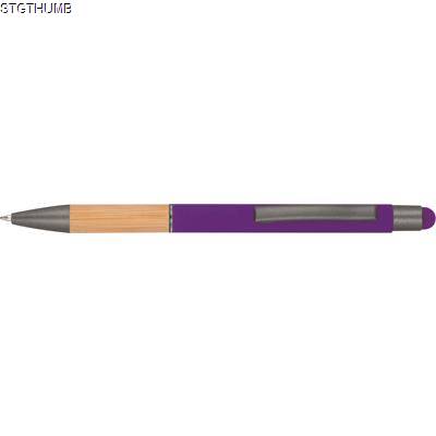 Picture of BALL PEN with Bamboo Grip Zone in Purple.