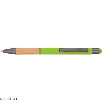 Picture of BALL PEN with Bamboo Grip Zone in Apple Green.