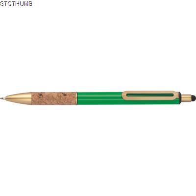 Picture of BALL PEN with Cork Grip Zone in Green.