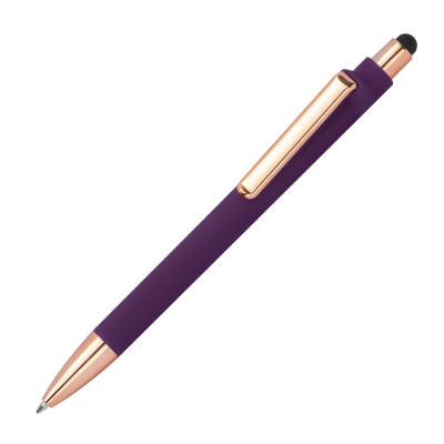 Picture of RUBBER BALL PEN in Purple.