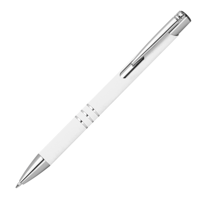 Picture of PEN with Rubber Surface in White.